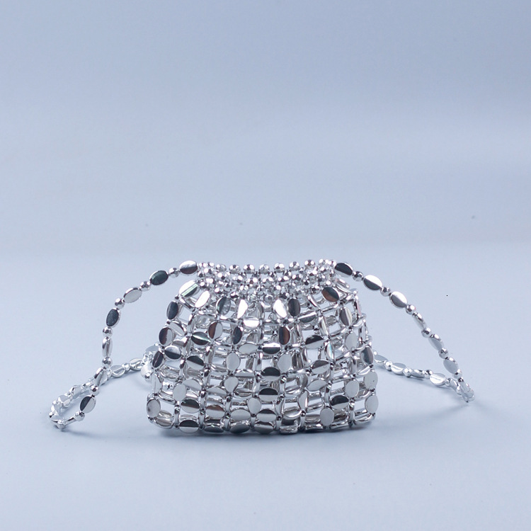 2025 Summer new women's shoulder crossbody bag new shiny retro sequin bag hand woven bead handbag new designer bag new designer luxury bag