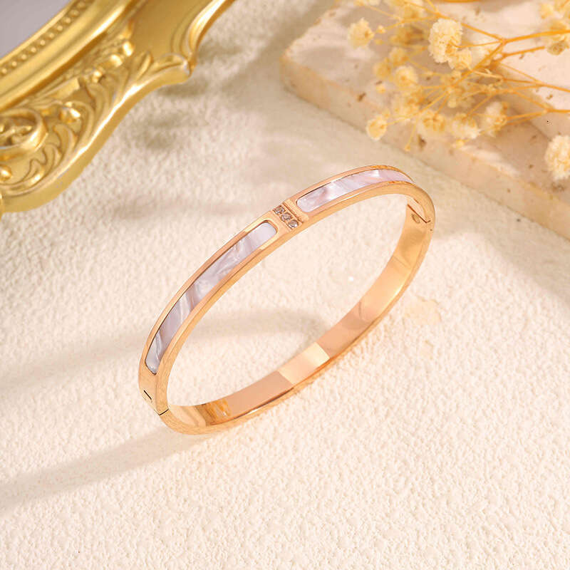 Titanium Fashion Starry Sky Women Round Full Dia Couple Stainless Steel Bracelet Jewelry