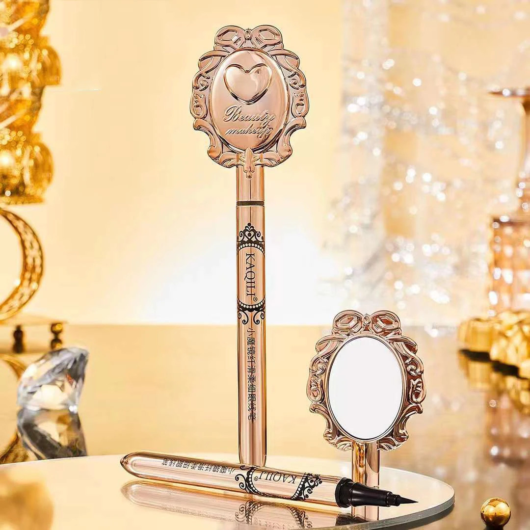 Soft Fine Eyeliner Pencil with Mirror Quick Dry Long Lasting Black Waterproof Korean Makeup Eyeliner 250716