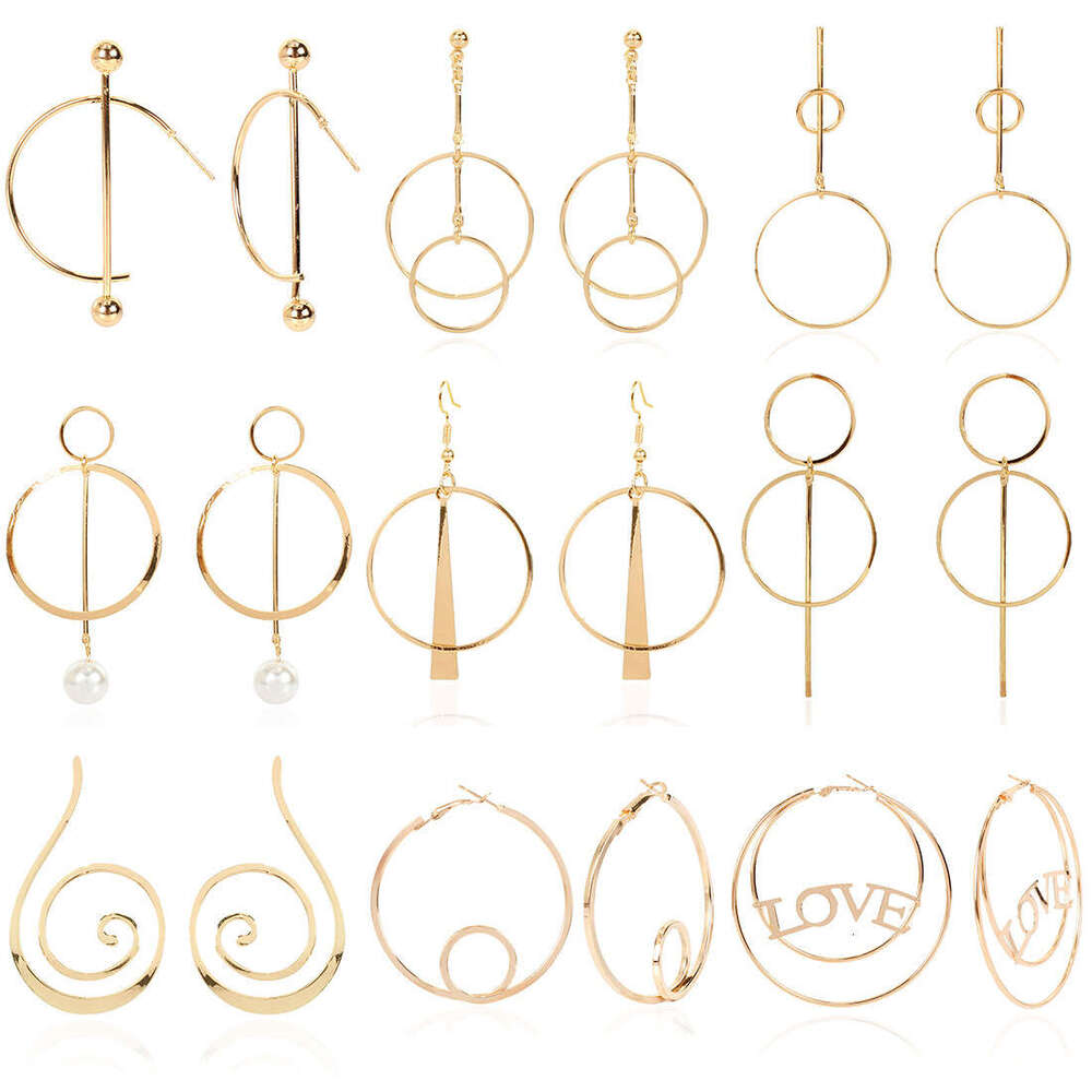 Popular C-shaped Alloy Fashion Women Street Style Earrings F9840