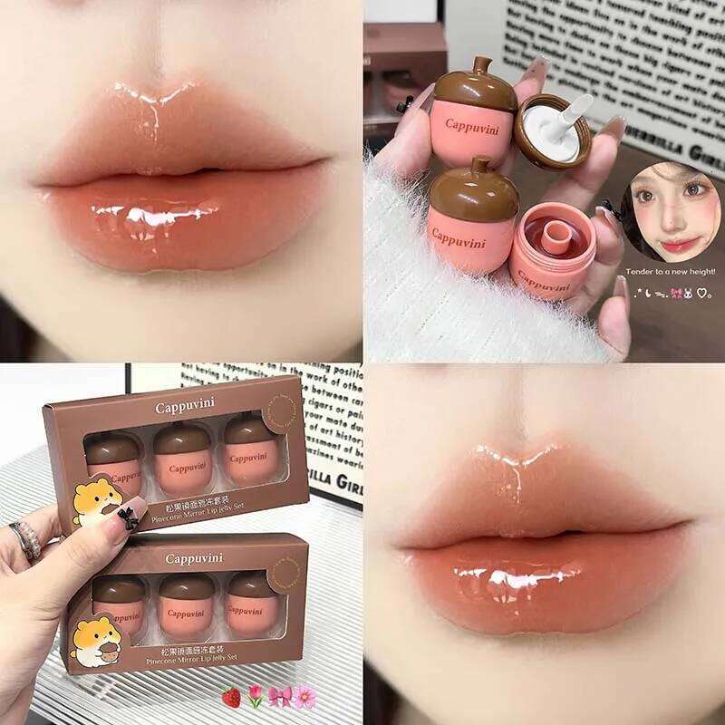 CAPPUVINI Pinecone Mirror Lip Jelly, domestic affordable student-themed lip gloss lipstick X250719