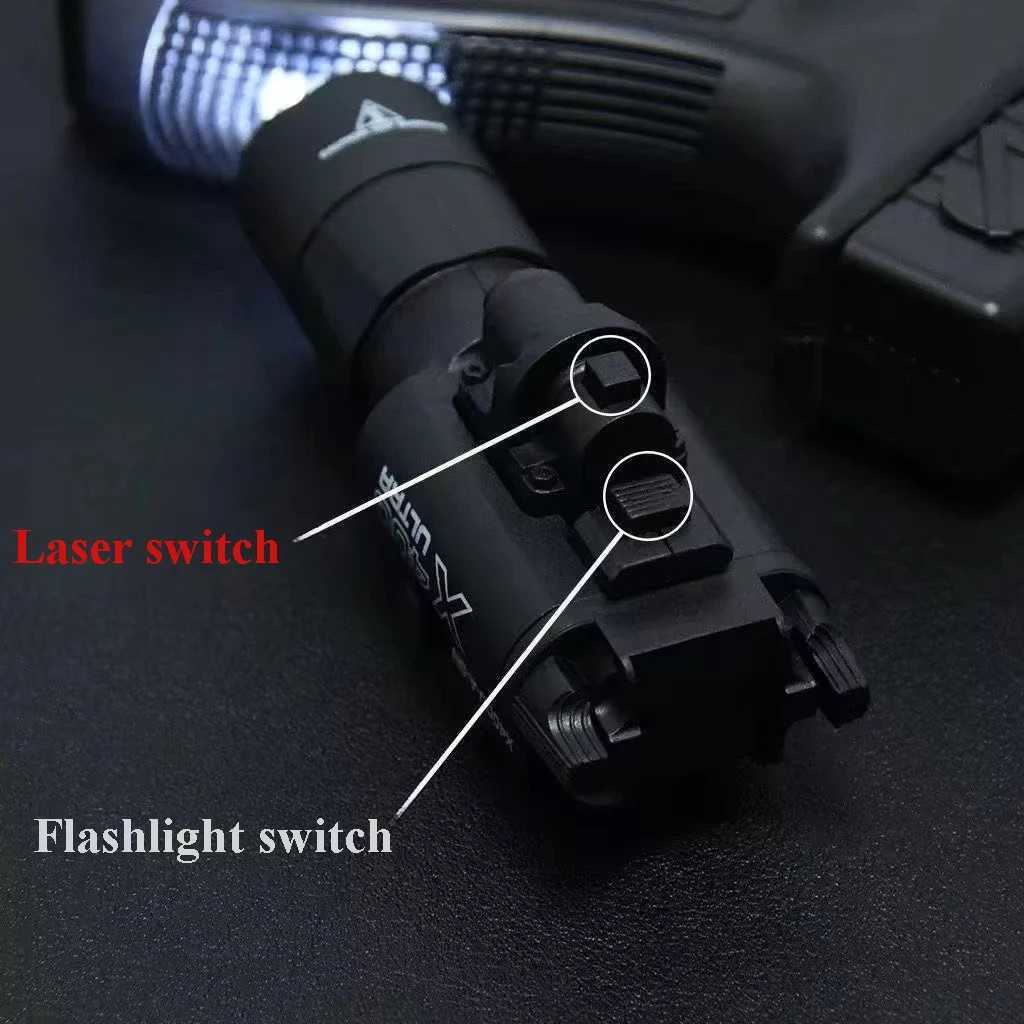 400U Two-in-one High-intensity Flashlight Laser Pointer Fits 20mm Rail for Toy Airsoft Guns Hunting CS Matches Wargames XJ250718