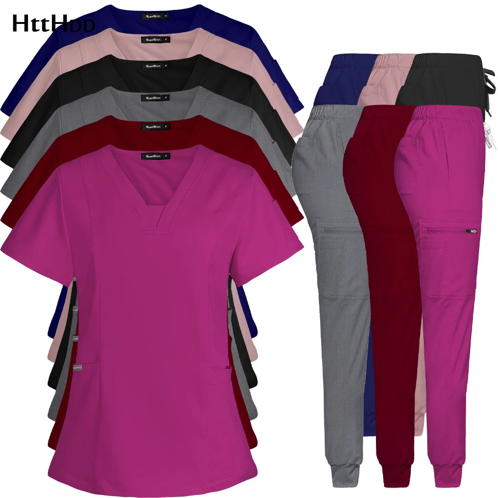 High-quality Thickened Slim Operating Room Uniform Set Short-sleeved Nurse Nursing Accessories Gown XS-XXL 250715