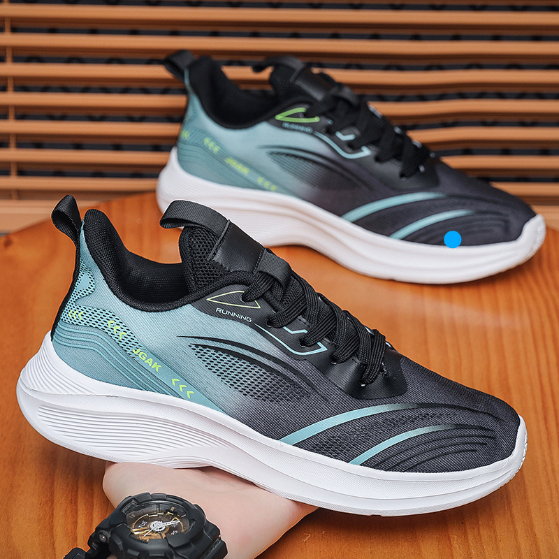 Large Size Men's Sneakers Autumn New Breathable Mesh Lightweight Casual Soft Sole Shock Absorption Running Shoes