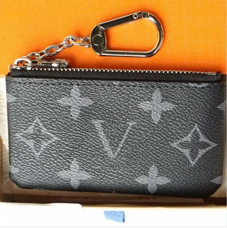 Designer zippy wallets womens key pouch cles short mens wallet coin purse credit card holder small wallet key ring embossed cardholder leather bag with out box
