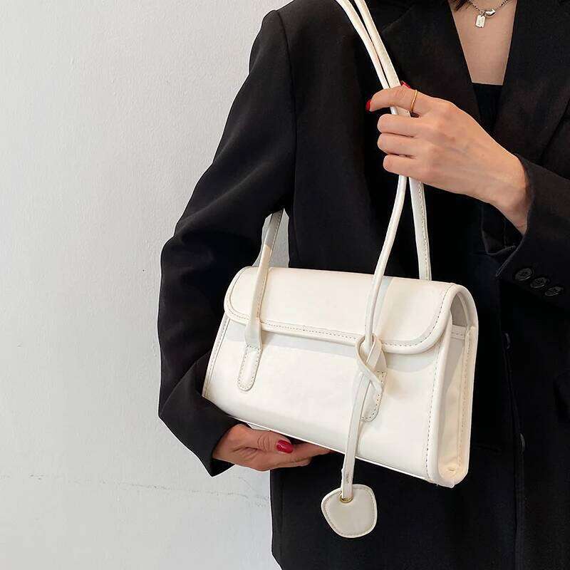 Designer Bag Fashion Women Shoulder Bags 2024 Summer Simple Female Handbags PU Leather Tassel Underarm Bag Casual Ladies Tote White