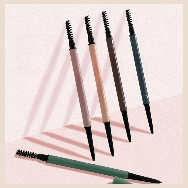Waterproof Smooth Double-Head Eyebrow Pencil 6 Colors with Brush Sweatproof Gel Tattoo Cosmetic Stick for Perfect Brows 250712
