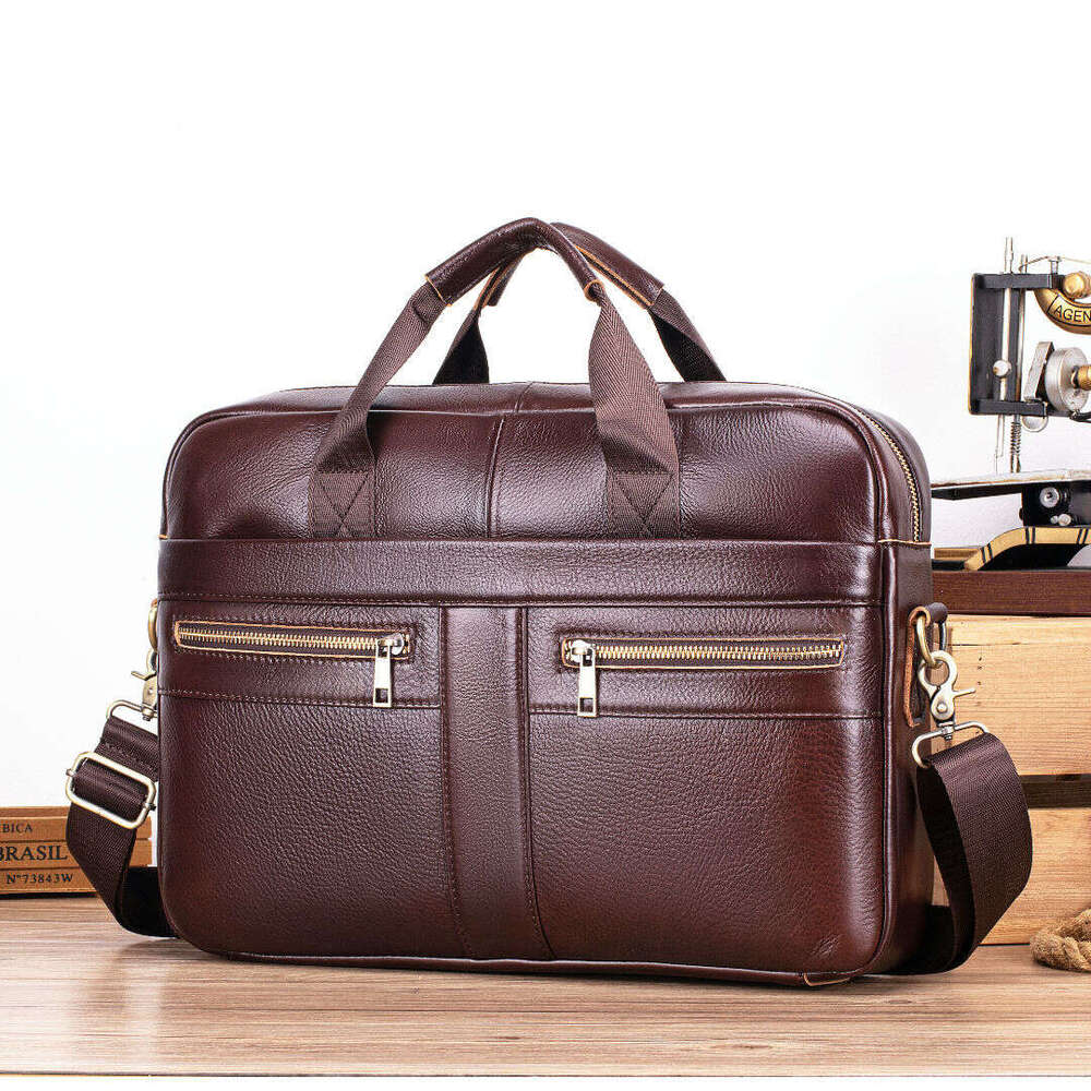 Fashion Business Briefcase Handbag Shoulder Crossbody Laptop Men's Bag - view 7
