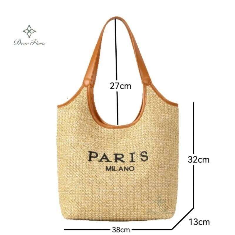 Designer Bag Womens Fashion Letters Straw Handbags Summer Beach Large Capacity Tote Holiday Designer Casual Handmade Woven Shoulder Bags