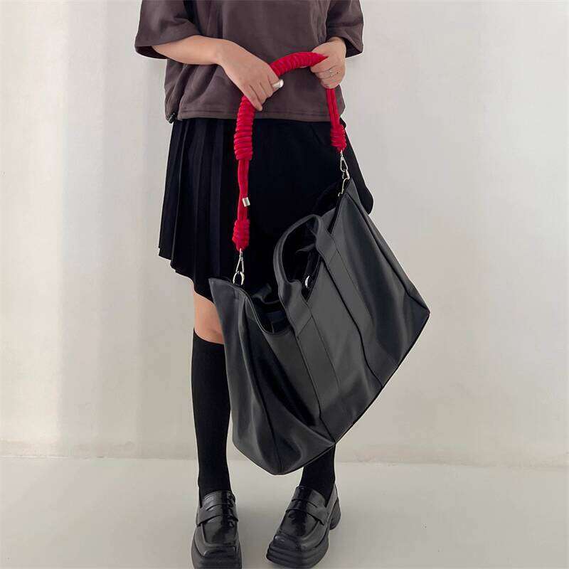 Thick Woven Rope Strap Tote New Women S Commuter Handbag Large Capacity Vintage Soft Leather Shoulder Bag