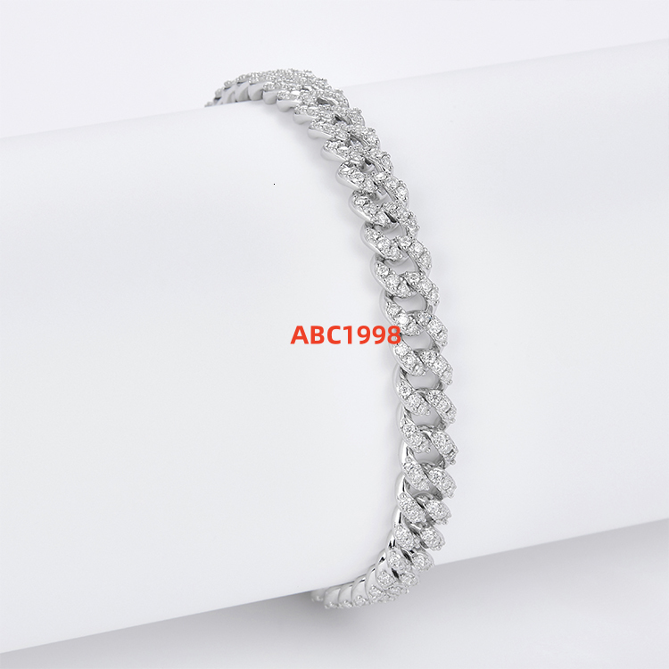 Pass Diamond Tester Moissanite 6mm Cuban Chain Bracelet for Men Iced Out 925 Silver Plated Gold Vvs Moissanite Bracelets