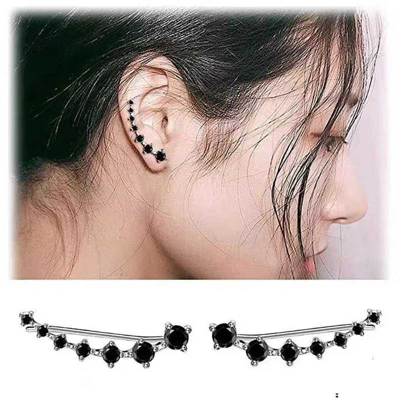 2 Gold Color Black White Gem 6 Rhinestone Ear Clip Earrings Women Simple Fashion Personality Student Girl Party Business Jewelry XJ250718