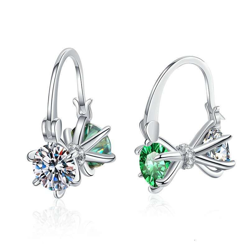 S Pure Sier Colorful Studs Unique Niche Design Moissanite Earrings 614