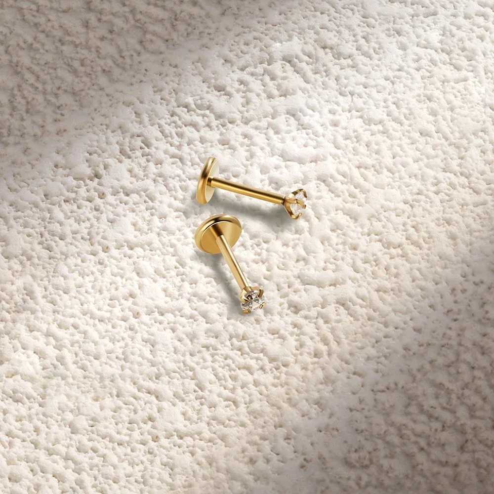 2/8PCS Stainless Steel Earrings Nose Stud Cartilage Piercing Jewelry Helix Tragus Lip Flat Back Tiny Earrings for Women 18G XJ250718