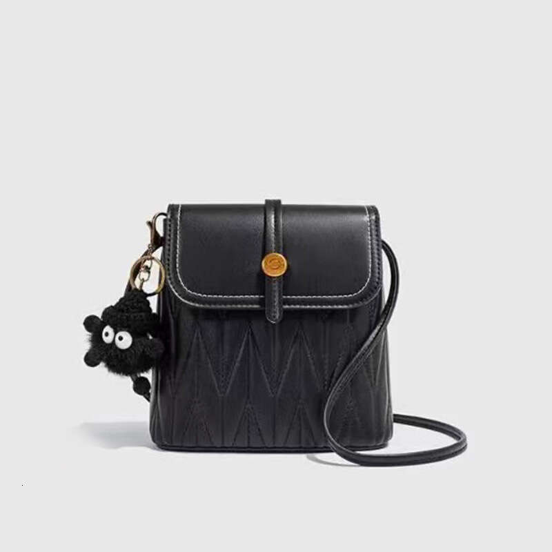 Leather Bag Bucket Bag Tote Bag Women New Color Block Vertical Small Square Single Shoulder Bucket Crossbody Phone Bag