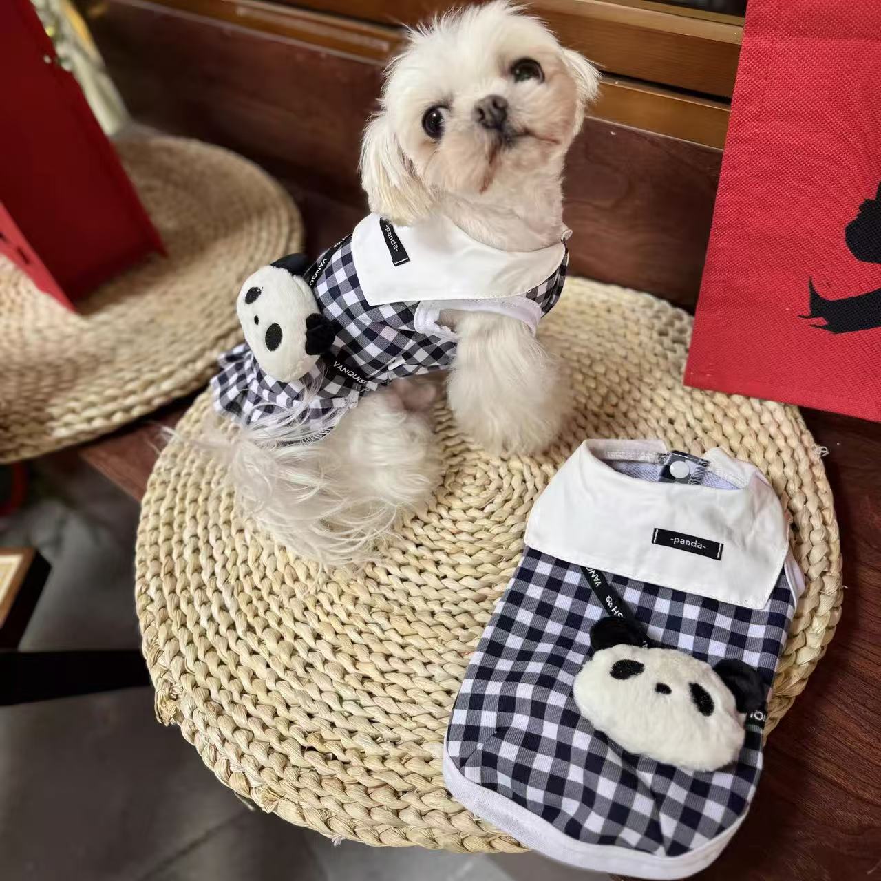 T755 Pet dog clothes Maltese Yorkshire Bichon leash set