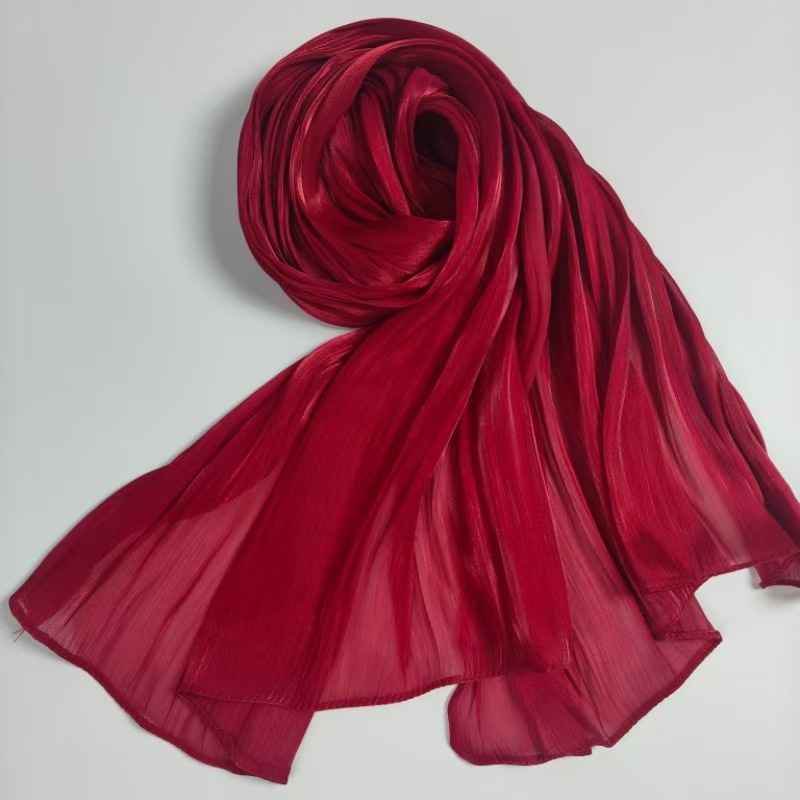 T1253 new breathable cool island satin crepe long scarf Malaysia bright silk scarf head scarf