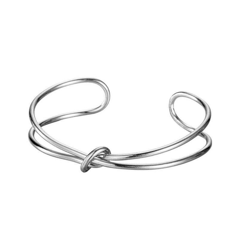 2025 Knotted Trendy Personality Versatile Gold and Sier Color Bracelet