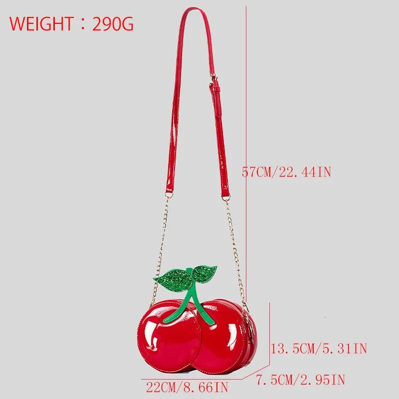 Creative Cherry Crossbody Bag for Women Cute Chains Shoulder Bags Funny Novelty Messenger Bag Small Female Purses 250717