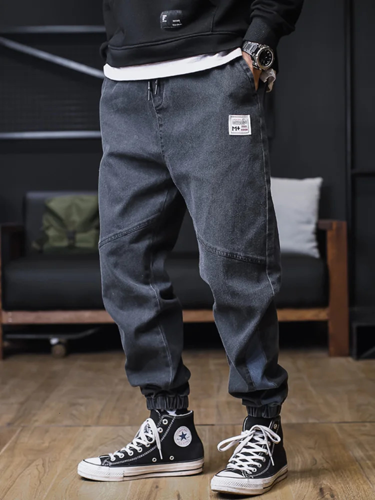 Plus Size Jeans Men Loose Joggers Streetwear Harem Cargo Pants AnkleLength Denim Trousers 250708