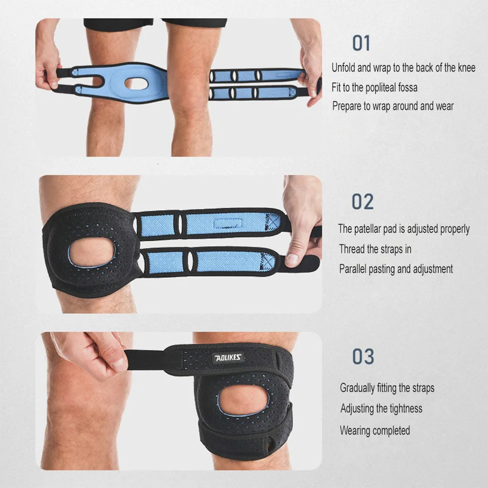 AOLIKES 1PC Patella Knee Brace Compression Sleeve Support for Women Men Pain Arthritis Sport Guard Pads 250708