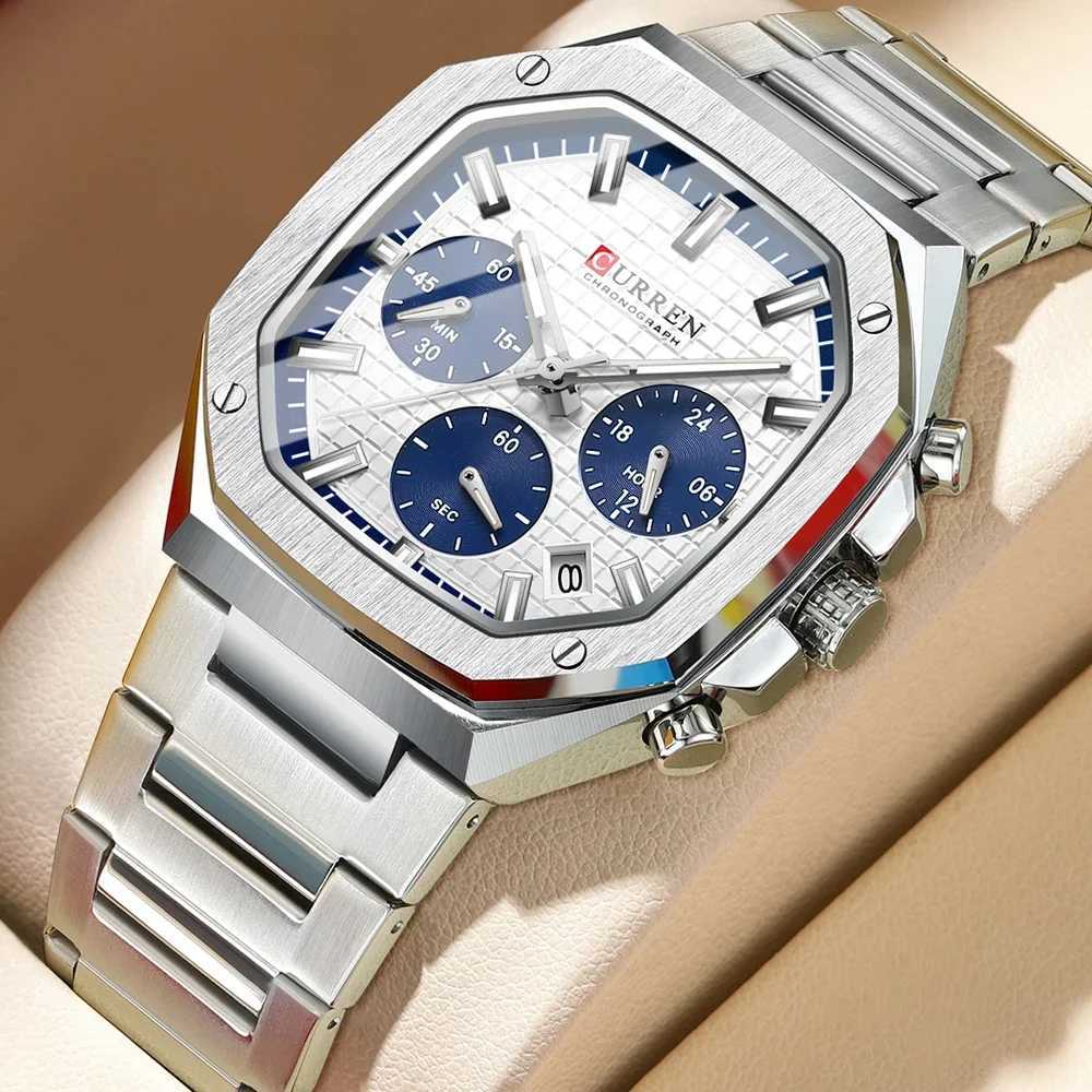 urrent Men Watch Top Brand Luxury Sports Quartz Mens Watches Full Steel Waterproof Chronograph Wristwatch Men Relogio Masculino W250718