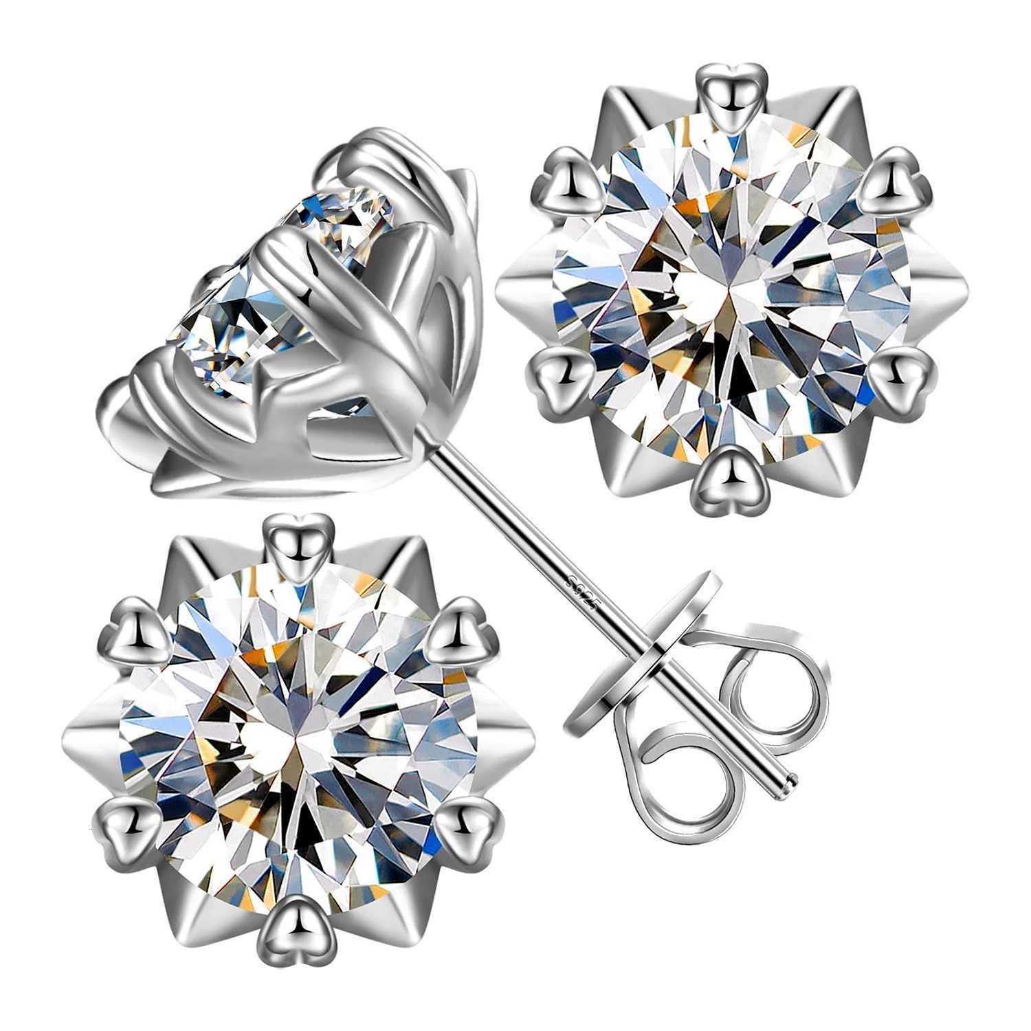 2ct Moissanite Diamond Flower Stud Earrings 18K Gold Plated S925 Silver Women Wedding Jewelry with GRA Certificate XJ250718