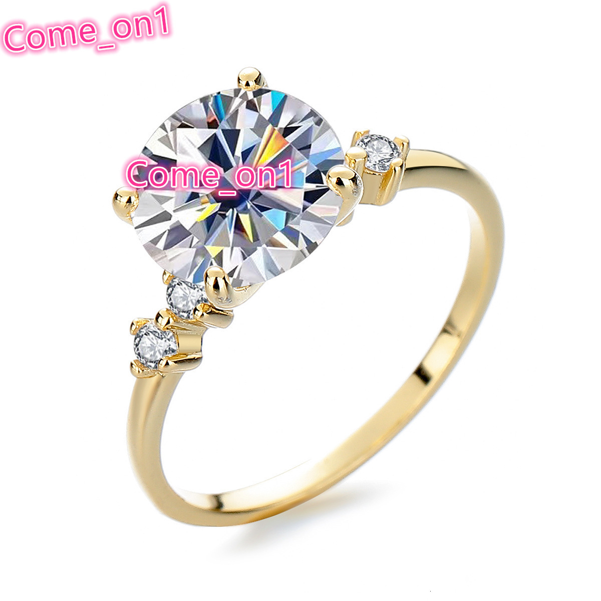Romantic 3ct D Color Moissanite Rings New Trendy 925 Sterling Silver Fine Jewelry for Women Girls Wedding Engagement Gift