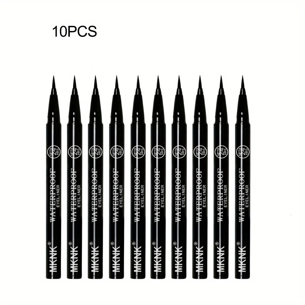 10pcs Waterproof Black Eyeliner Pens-Smooth Fast-Drying Long-Lasting Makeup with Sweatproof Formula Perfect for Bold 250716