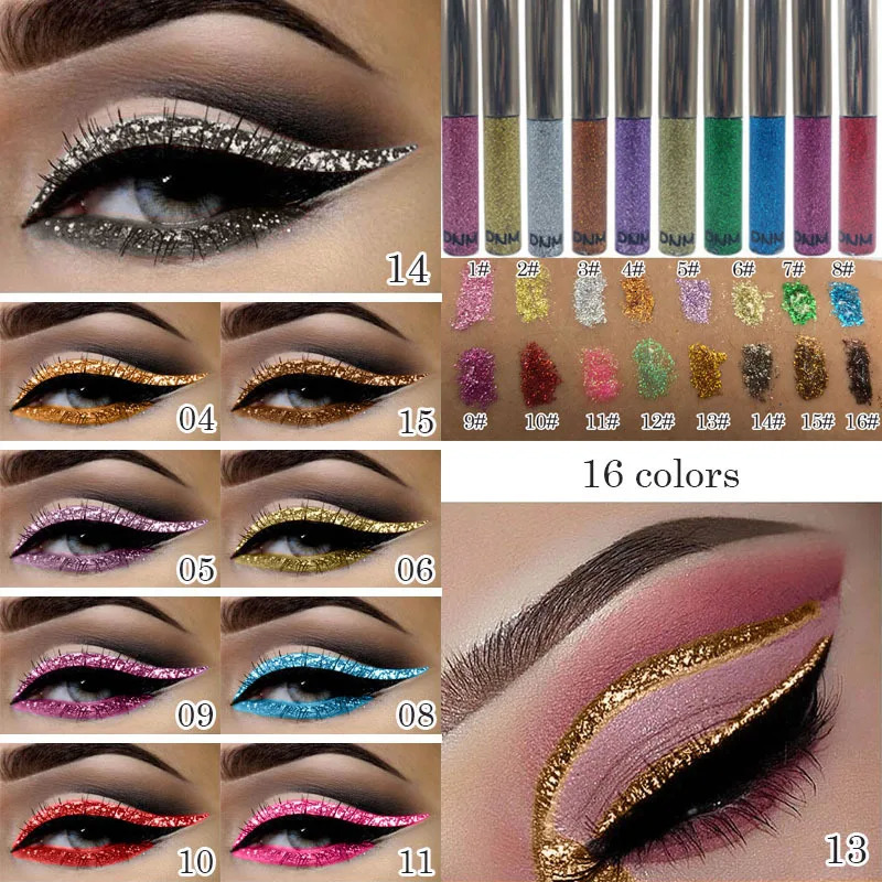Glitter Highlighter Liquid Eyeliner Eyeshadow Waterproof Pearl Shiny Brighten Smooth Mini Fine Brush Eyeliner Makeup Beauty Tool 250717