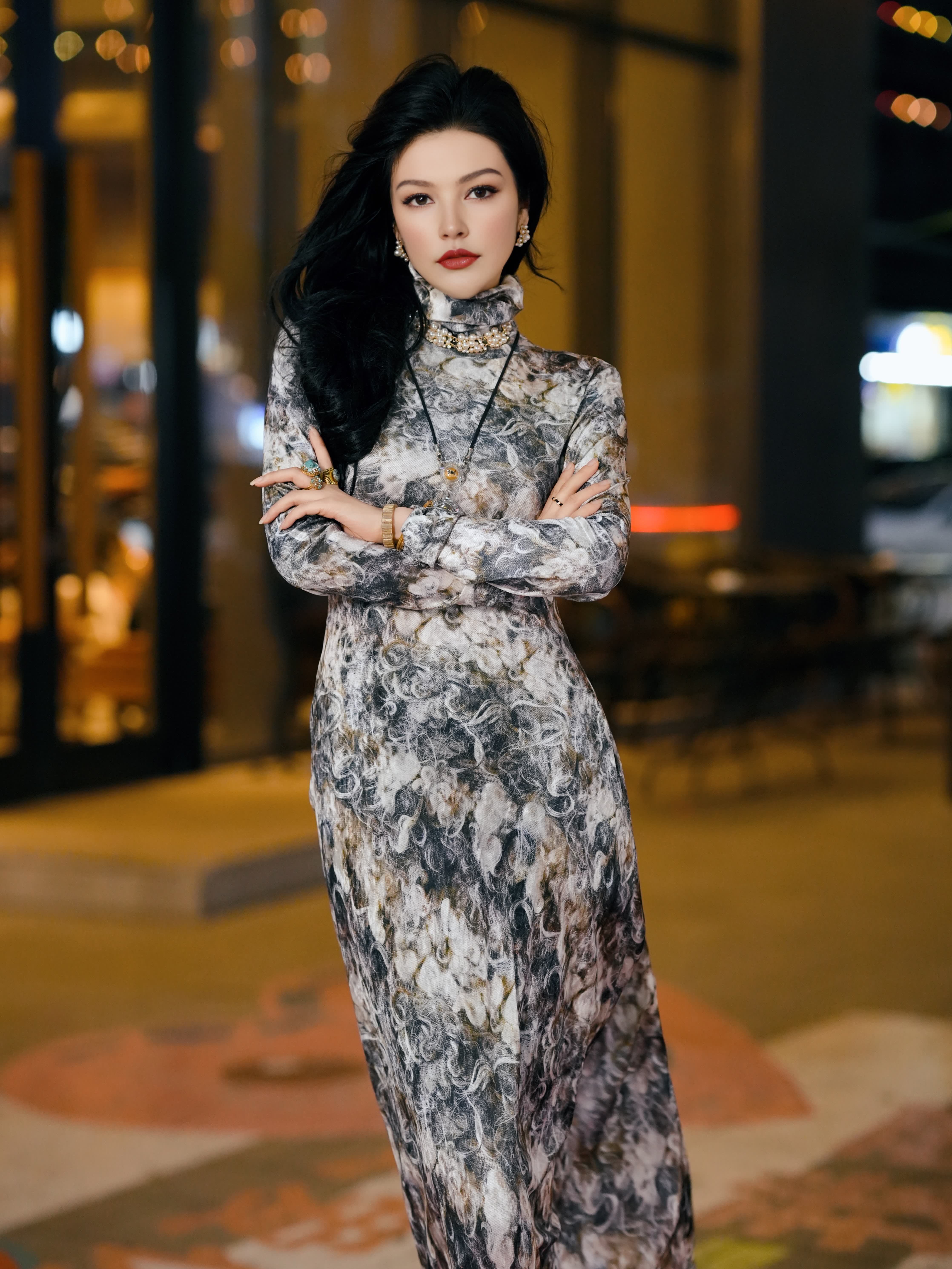 HZHJ new original design white cloud dress long sleeved floral French style fashion show