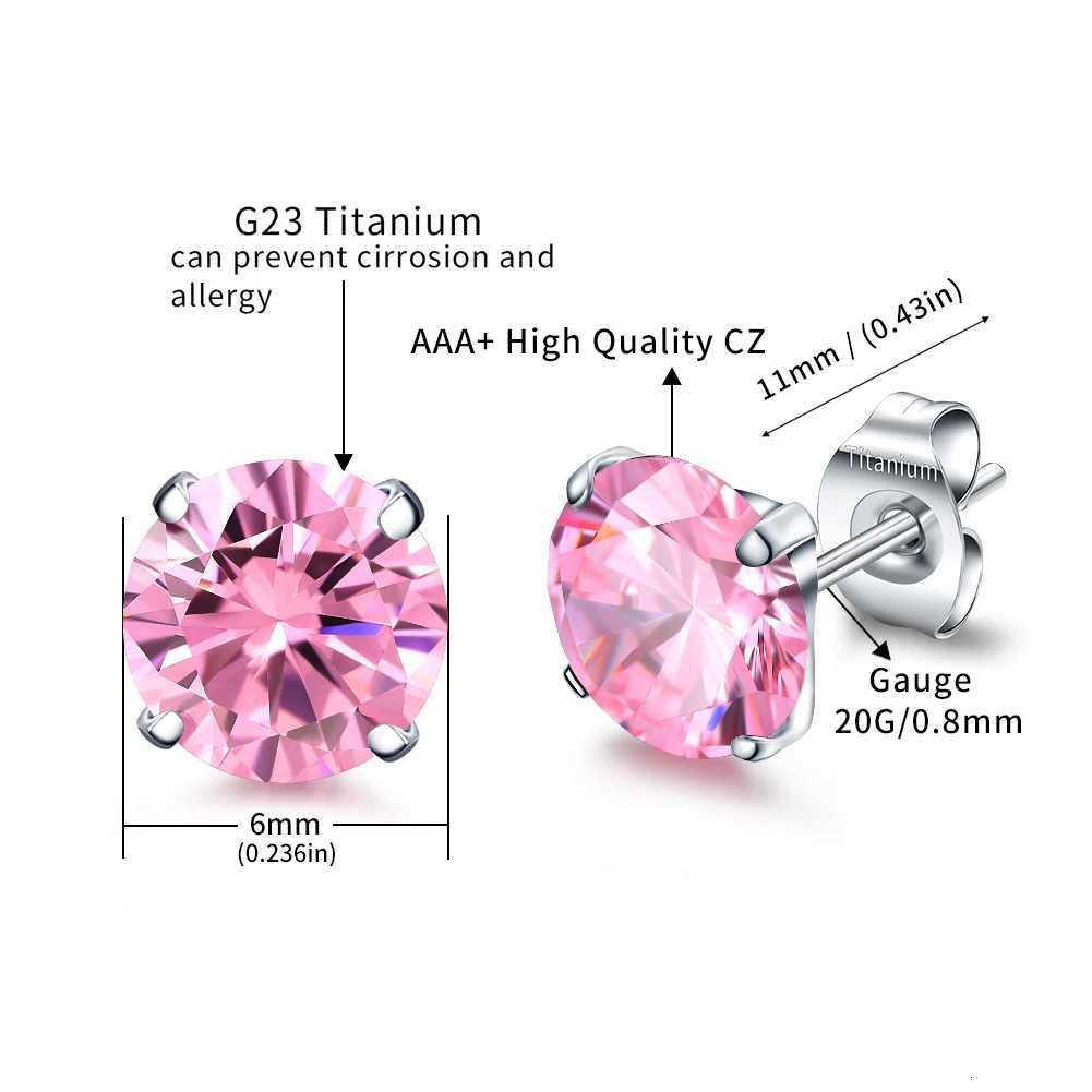 23 Titanium Hypoallergenic Cubic Zirconia Tiny Stud Earrings Nickel Free for Sensitive Ears Women Teen GirlsXJ250718