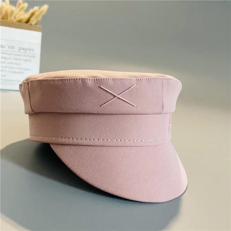 Pink Letter sboy Caps Women Flat Militray Caps 250717
