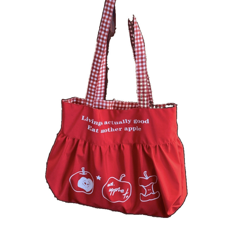 2025 Designer Cute Korean Multi functional Red Apple Women's Bag New Lazy Style Handbag Large Capacity Shoulder Bag