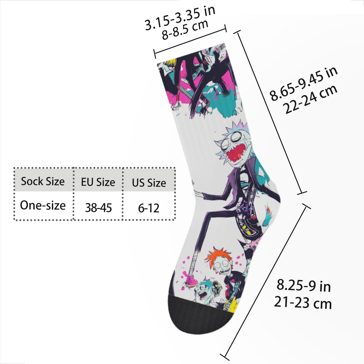 Cartoon Rock Band Unisex Tube Sock C067