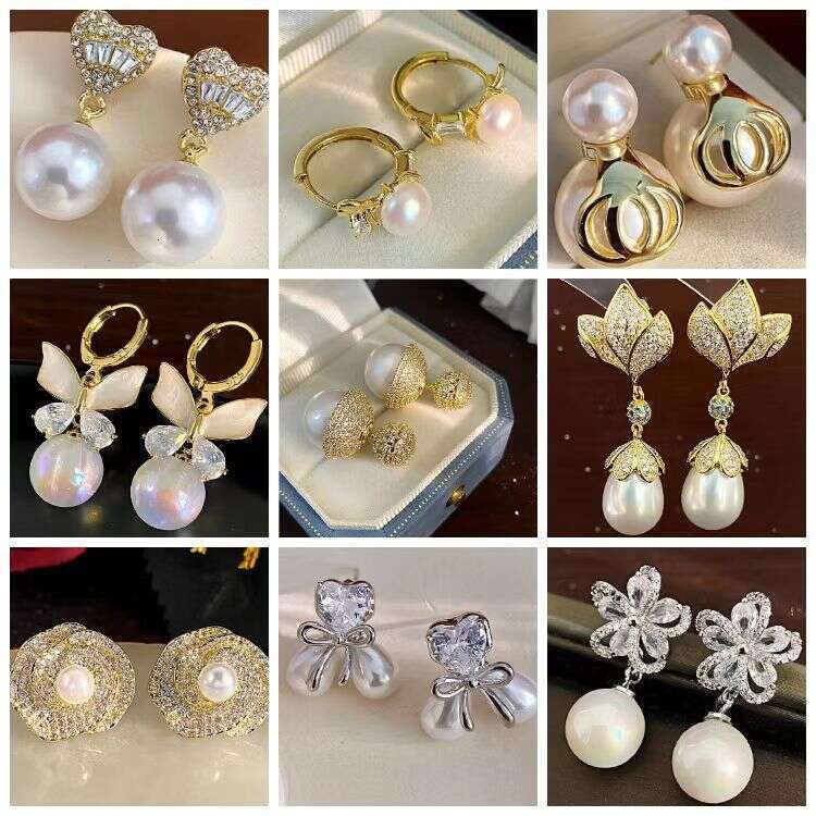 Light Exquisite Zircon Crystal Pearl Niche Design High-end Sense Circle Fashion Earrings for Women