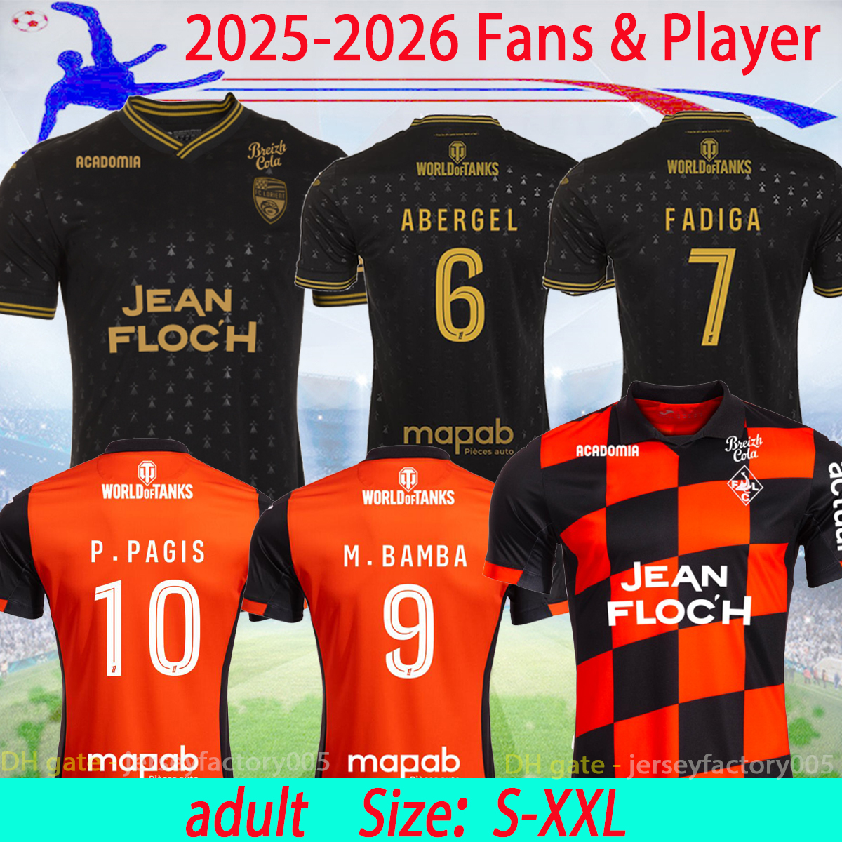 25 26 FC Lorient Soccer jerseys 2025 GRBIC HAMEL LE FEE RADOVANOVIC DELAPLACE WISSA BOISGARD BOZOK ABERGEL FONTAINE football shirts S-XXL