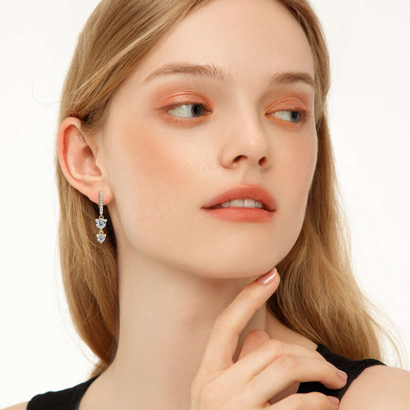 Ins Style Long Tassel Moissanite Earrings for Women High-end Pure Sier Jewelry