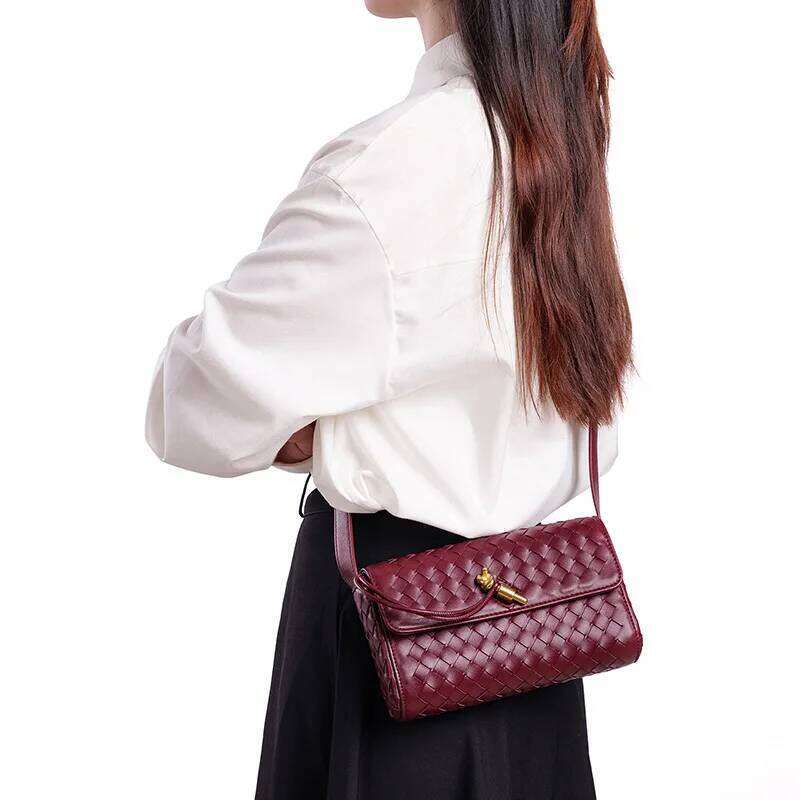 2025 Women's Handwoven Satchel Small Square Bags Stylish Clutch Glasses Bag Shoulder Messenger Carry Portable For Commuting