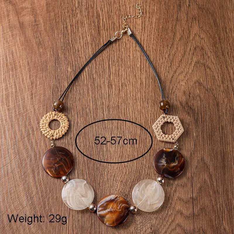 Vintage Acrylic Accessories Handmade Pendants Necklaces Statement Geometric Retro Necklace for Women Daily Fashion Jewelry W250718
