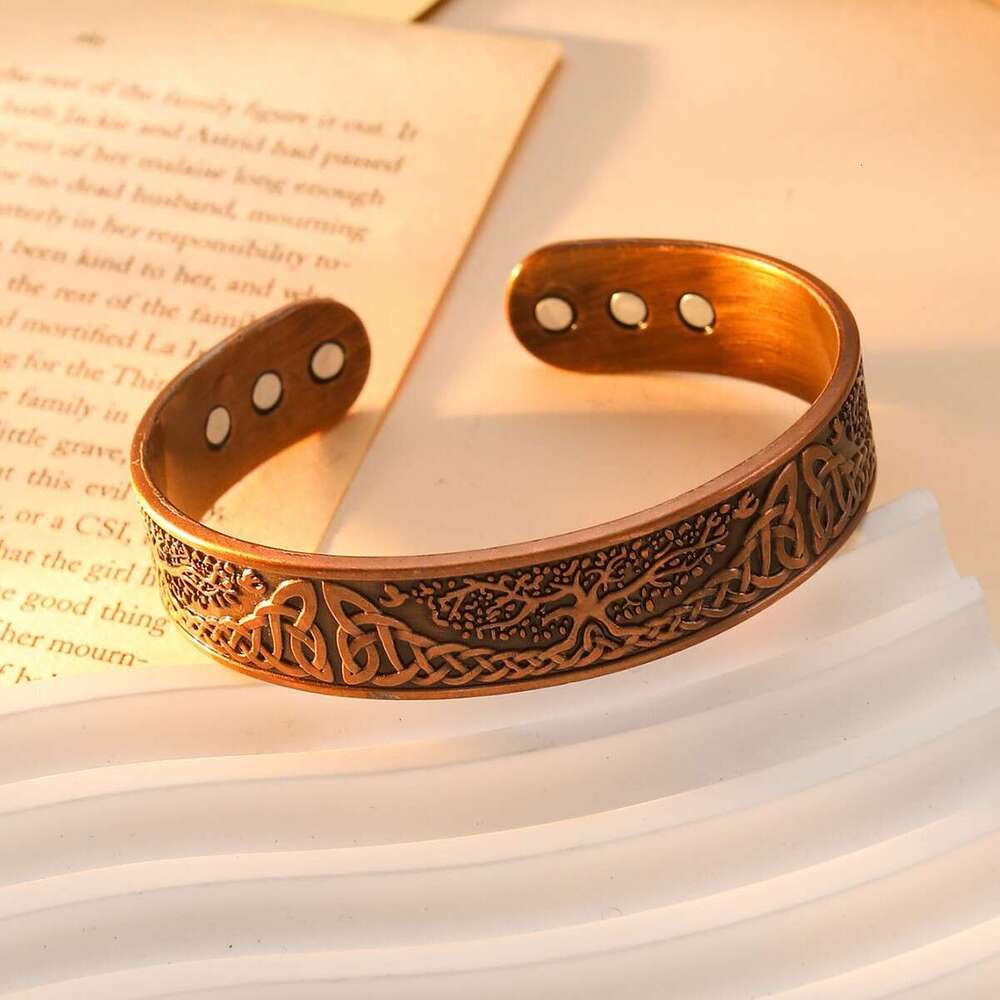Viking Tree of Life Open Set Magnetic Bracelet Ring Jewelry