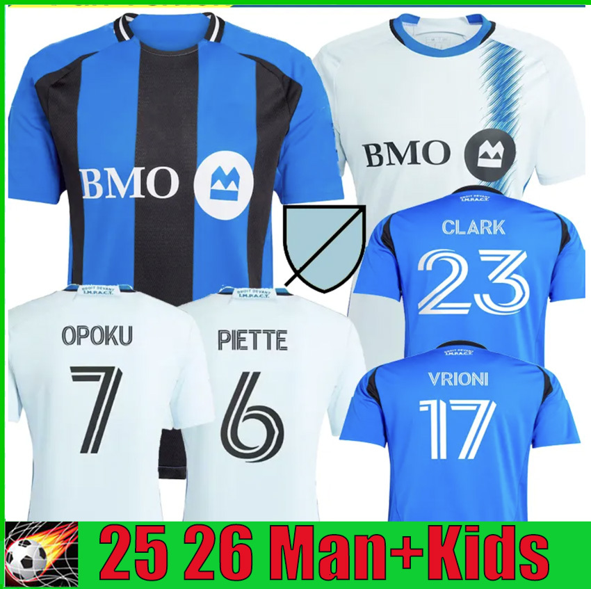 2025 2026 CF Montreal Maillot Soccer Jerseys Kids Kit Man 25 26 Football Shirts Home Royal Away Men's Uniform Training WANYAMA PIETTE OPOKU DUKE VRIONI CLARK