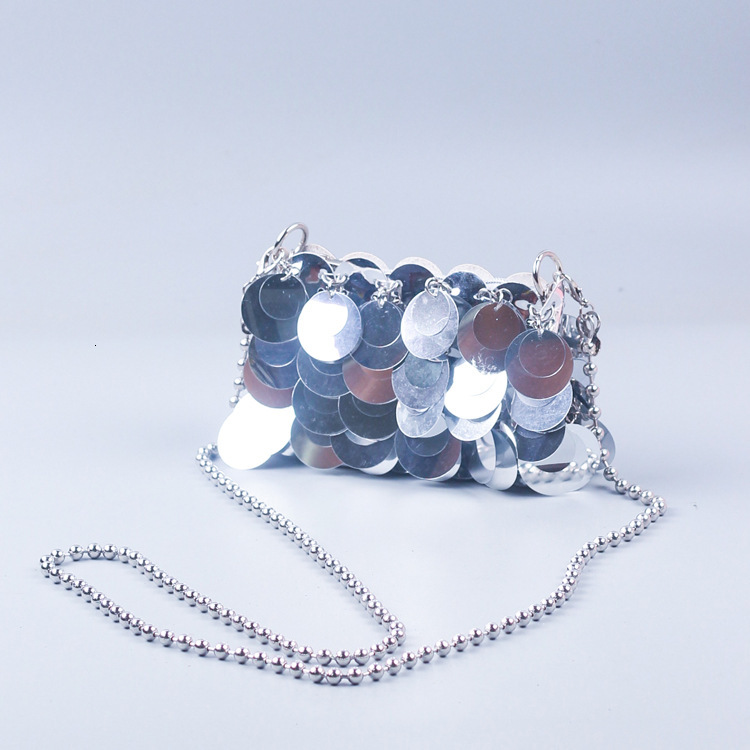 Handmade Woven Bag for Women's Retro Fashion Designer Bag Metal Chain Crossbody Shoulder Mini Bag