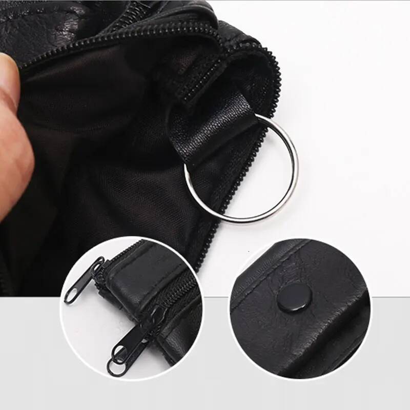 New Genuine Leather Zipper Coin Purse Men Women Clutches Wallet Change Bags Key Business Credit Card Holder Cash Pocket