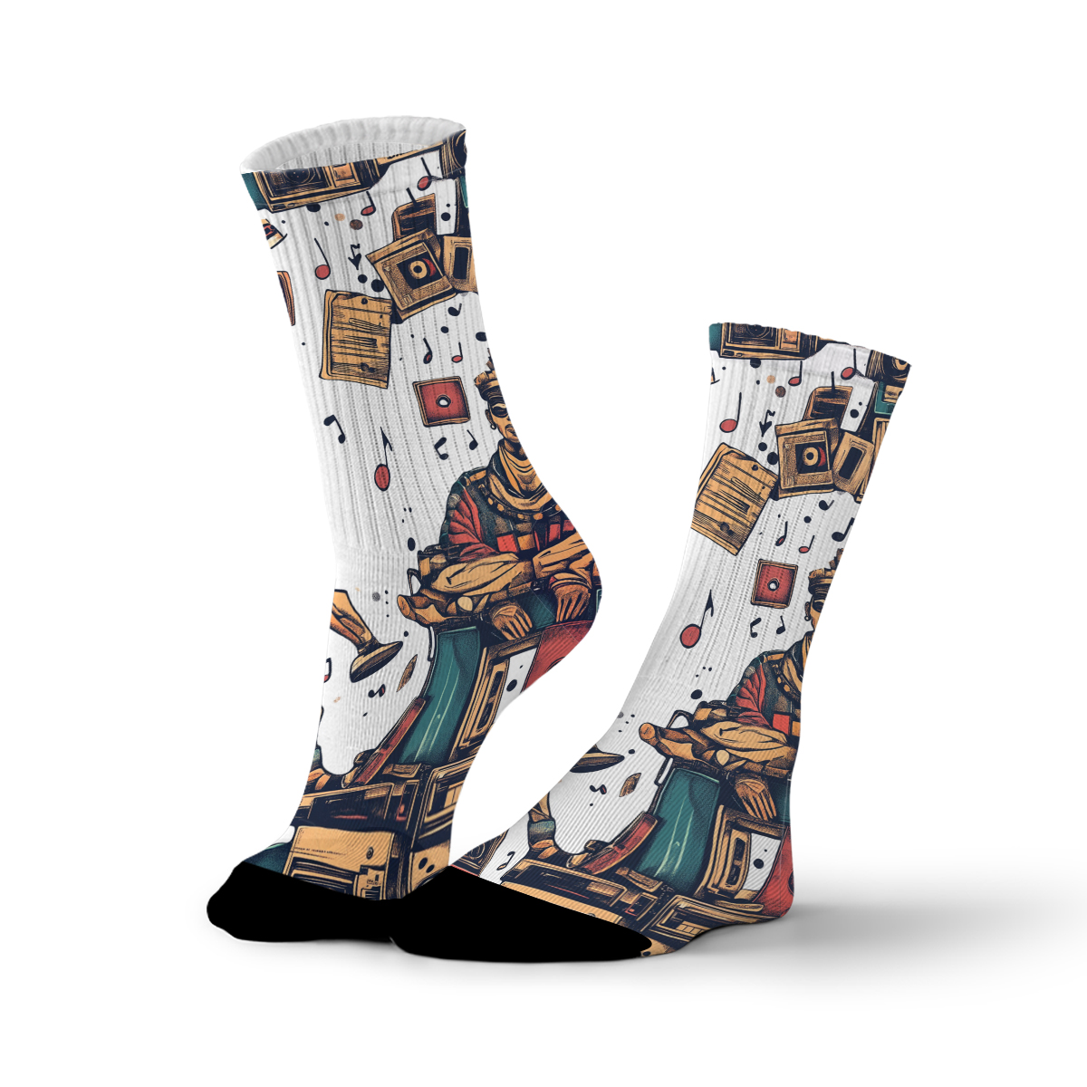 Retro Music Player & Note Unisex Tube Sock C069