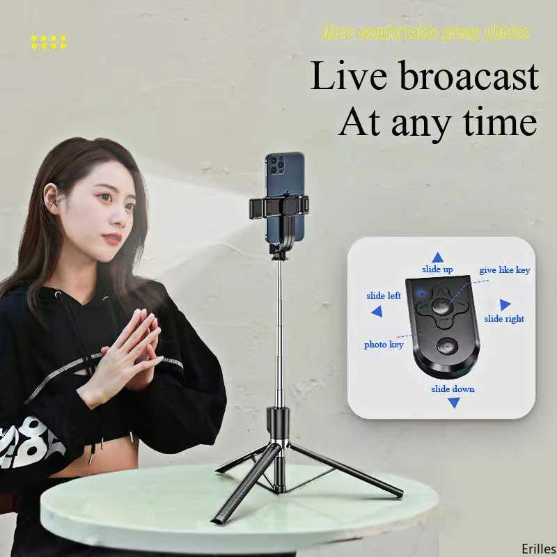 1.67M Long Extended Bluetooth Wireless Selfie Stick Live Broadcast Stand Holder Tripod Foldable With Fill Light For Smartphones X250719