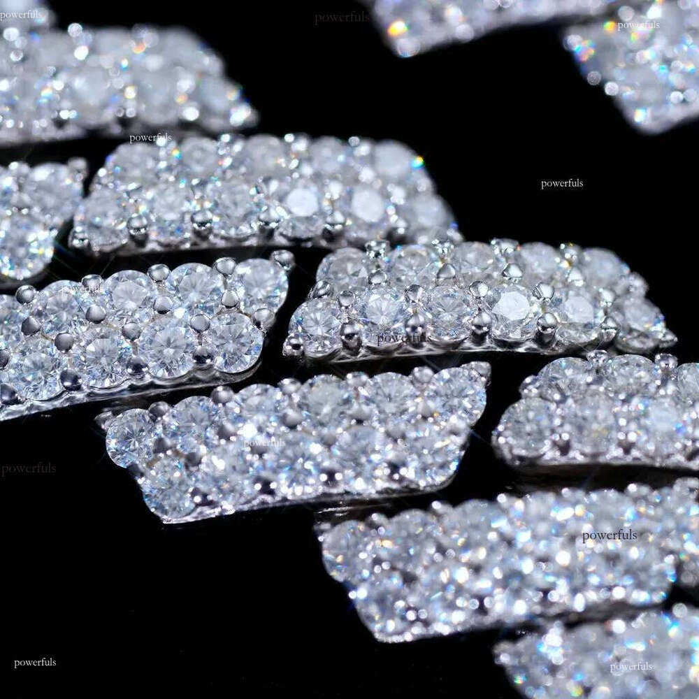 S VVS Moissanite 10MM Prong Cuban Link Chain Sterling Sier Pass Test Lab Dia Necklace Valentines Day Gift For Him