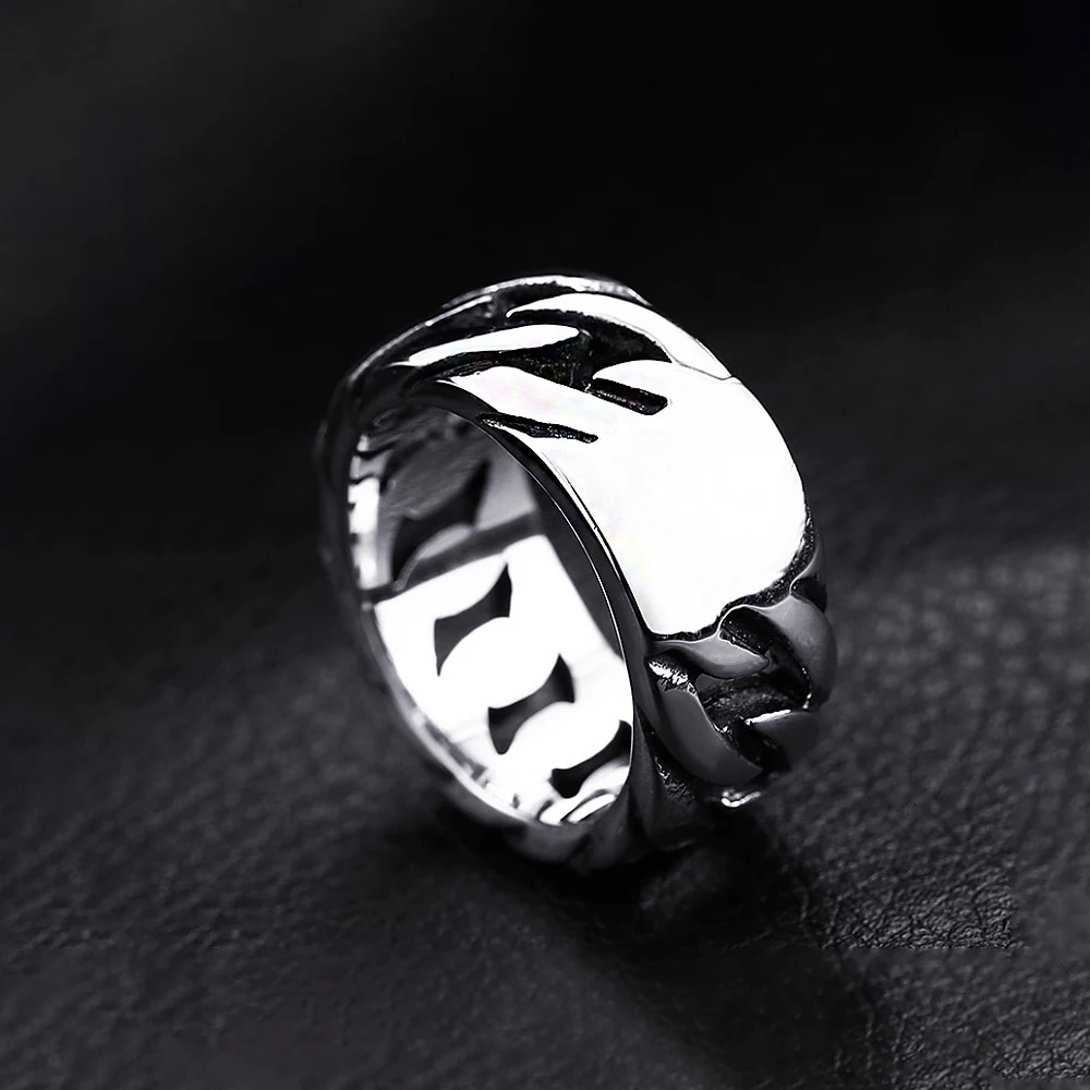 316L Stainless Steel Link Chain Rings for Men and Women Punk Hip Hop Personality Retro Ring Party Biker Jewelry Gifts 250717