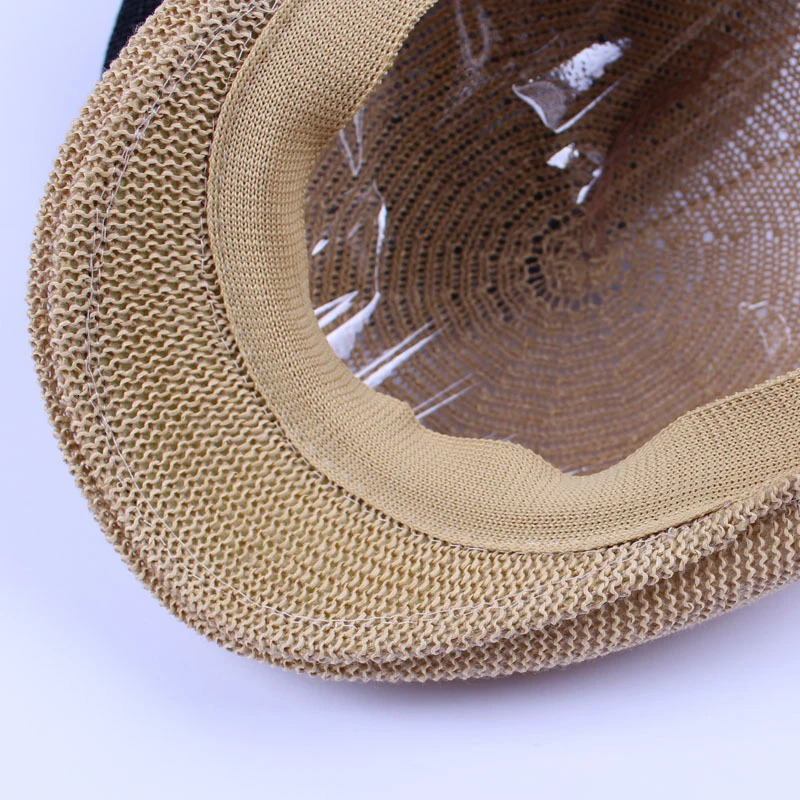 HT2326 Summer Sun Caps Men Breathable Straw Hats for Men Casual Advanced Forwader Beret Caps Male Solid Flat Berets for Men 250712