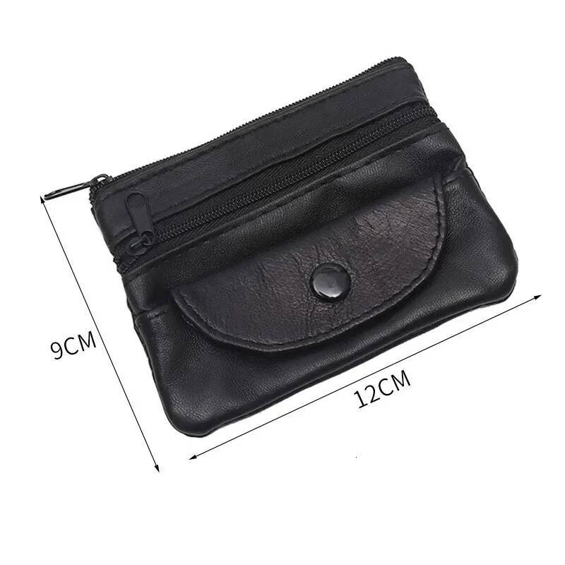 New Genuine Leather Zipper Coin Purse Men Women Clutches Wallet Change Bags Key Business Credit Card Holder Cash Pocket